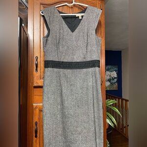 Banana Republic Gray and Black Midi Dress